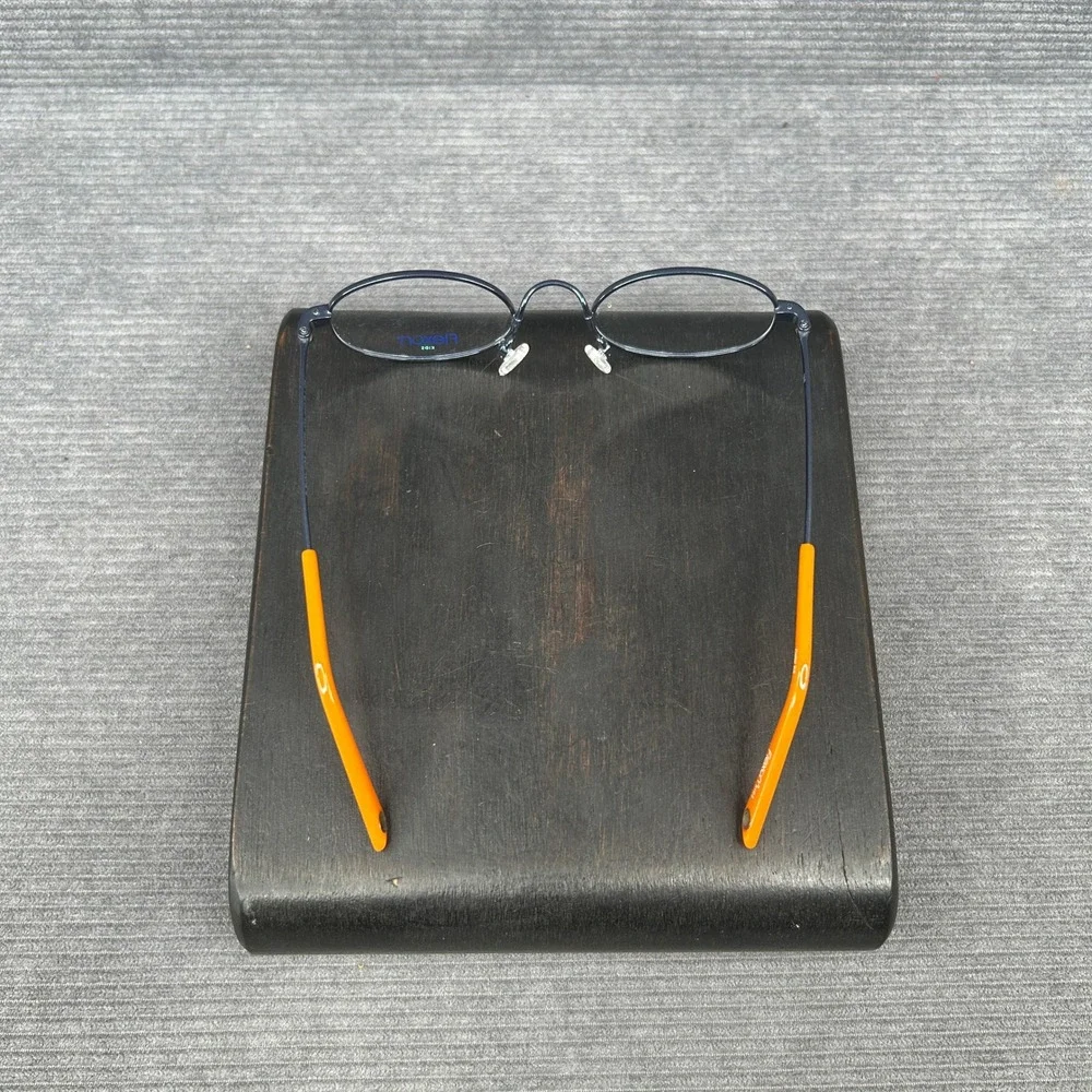 Flexon Kids Comet 424 Navy Blue Orange Y2k Eyeglass Frames 44-19-125 Oval Metal